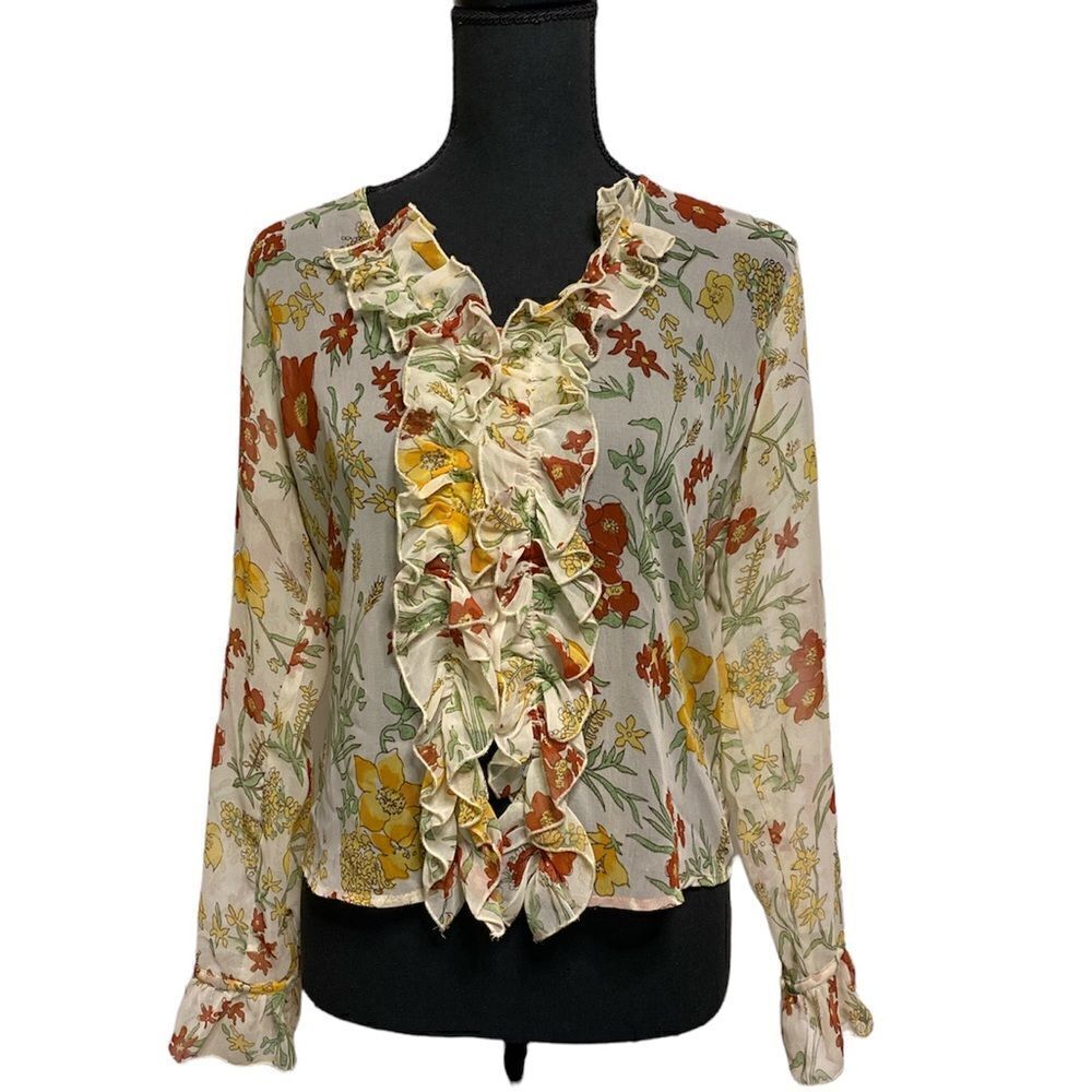 Spring Garden Floral Long Sleeve Blouse